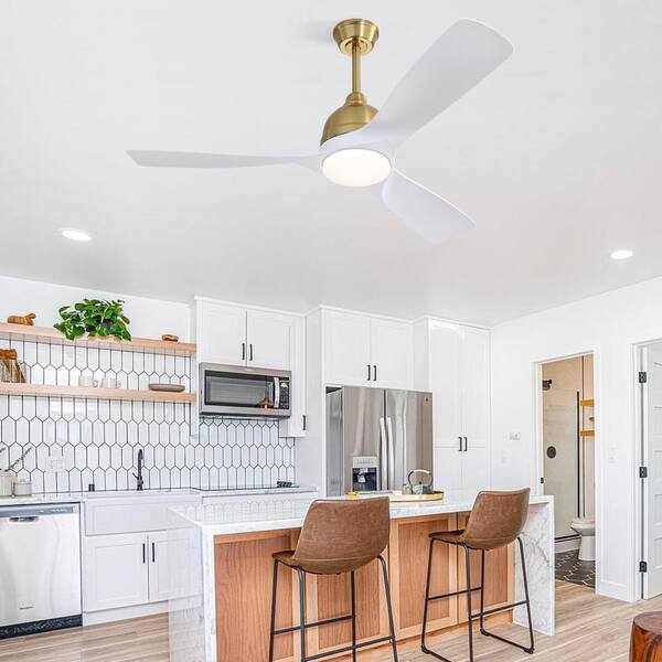 54 in. Smart Indoor Gold Ceiling Fans with Lights Remote Control 3