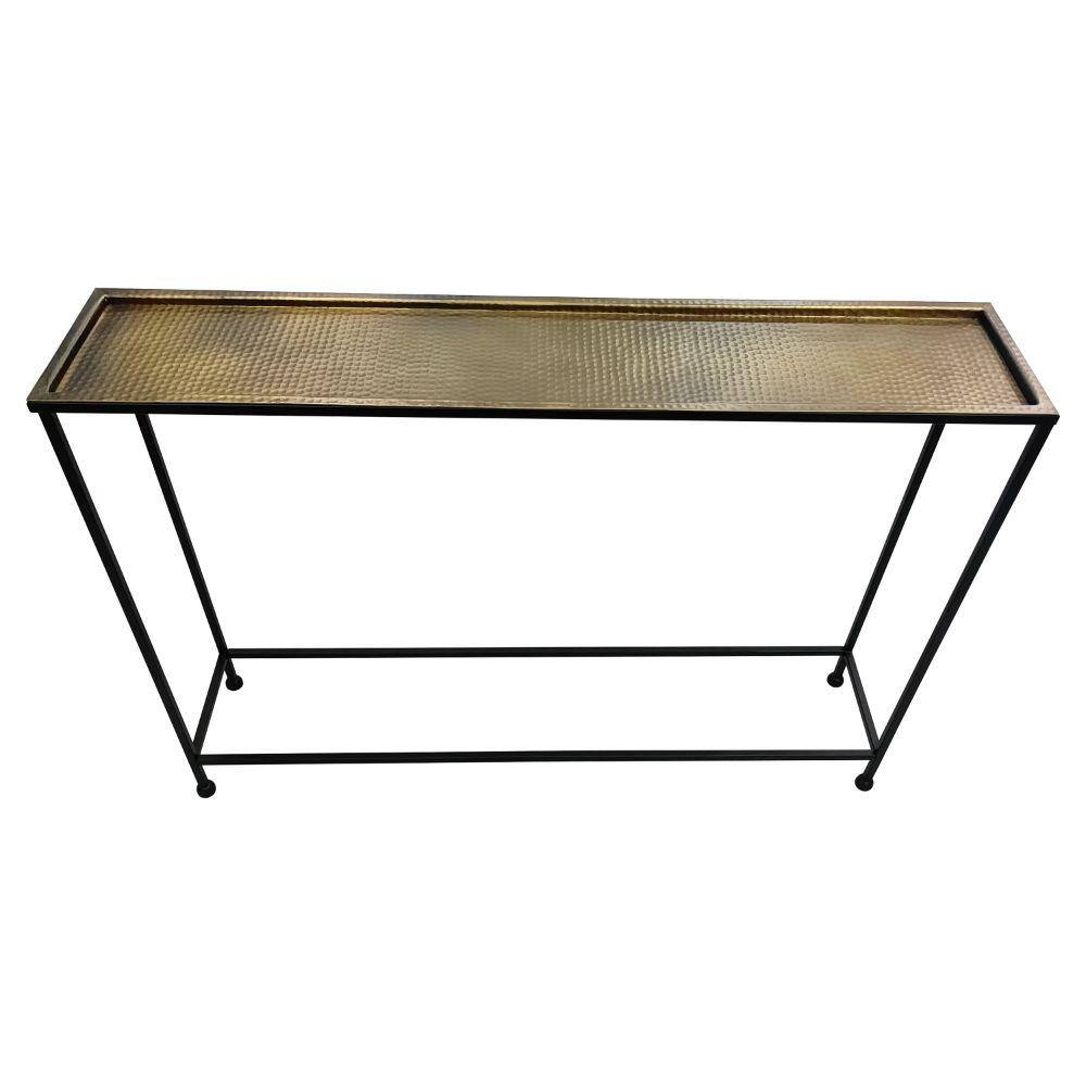 Aurelia 48-Inch Bronze Tray Top Console Table with Storage
