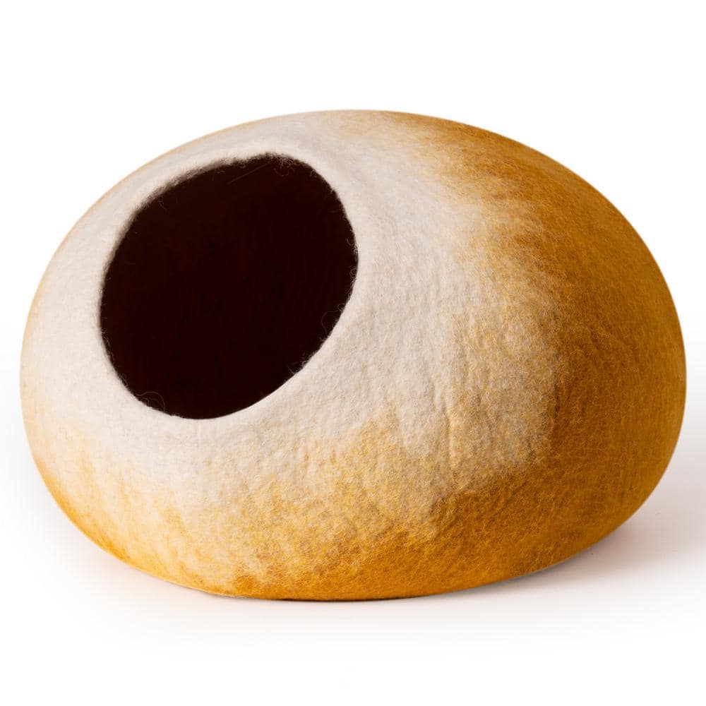 cenadinz Cat Cave Bed Handmade Wool Cat Bed Cave with Mouse Toy C