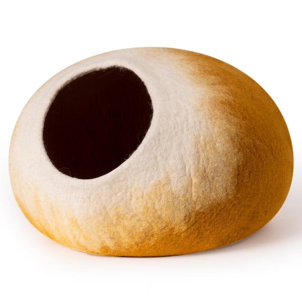 cenadinz Cat Cave Bed Handmade Wool Cat Bed Cave with Mouse Toy C