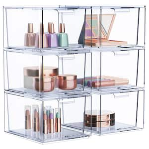 Stackable 6 drawers Cosmetic Organizer Clear