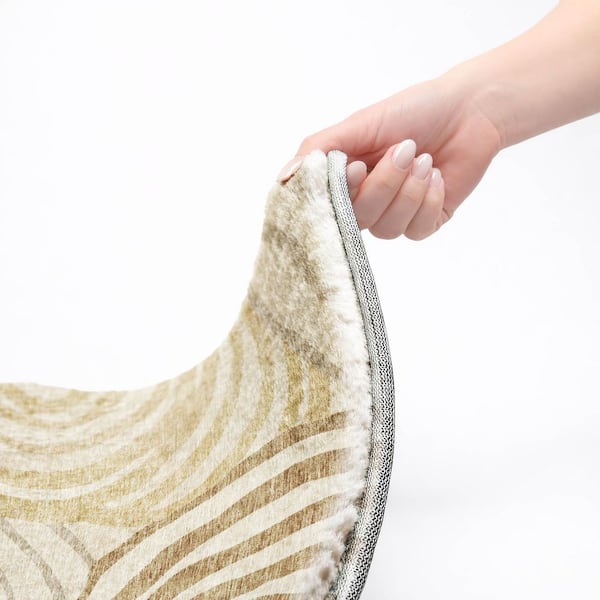 Dream Shag Premium Machine Washable Abstract ADS765 Gold 9 ft. x 12 ft. Area Rug