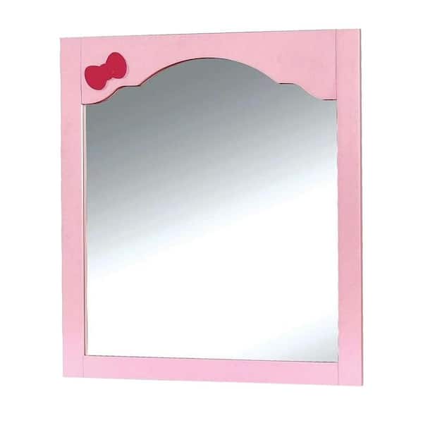 Medium Rectangle Pink Classic Mirror (36 in. H x 32.25 in. W)