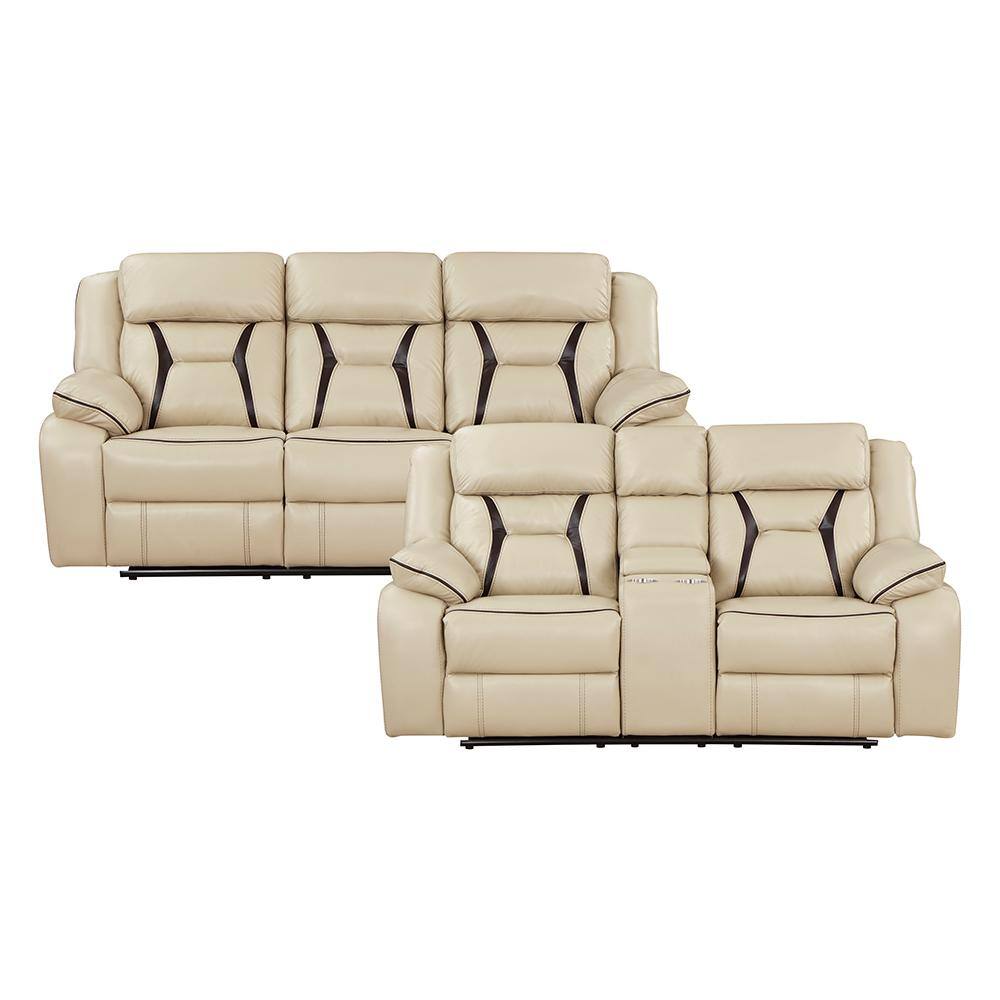 Belmont 86 in. W Pillow Top Arm Faux Leather Rectangle Manual Reclining Sof