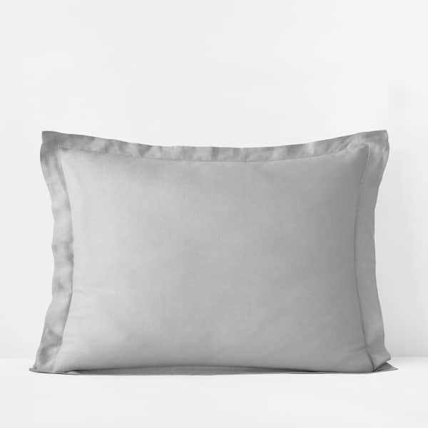 The Company Store Legends Hotel Relaxed Solid Washed Gray Linen Standard Sham