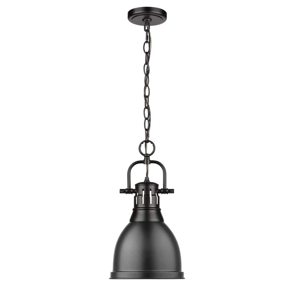 Transitional Mini Bowl Indoor/Outdoor Pendant in Matte Black