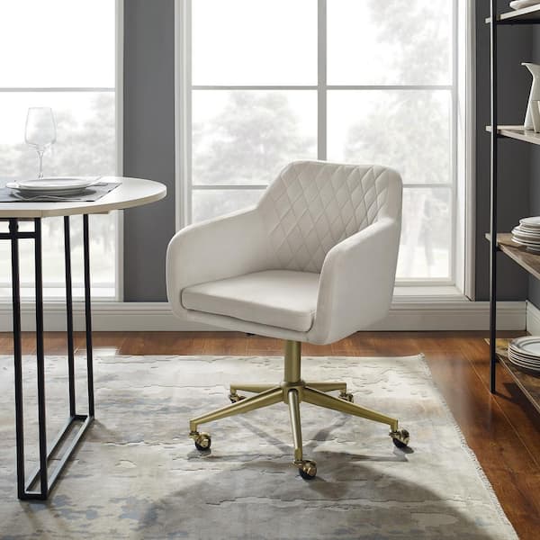 white quilted office chair