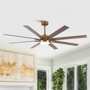 65 in. LED Indoor Gold Ceiling Fan with Remote with DC Motor and Reversible Blades, Three Color Temperature