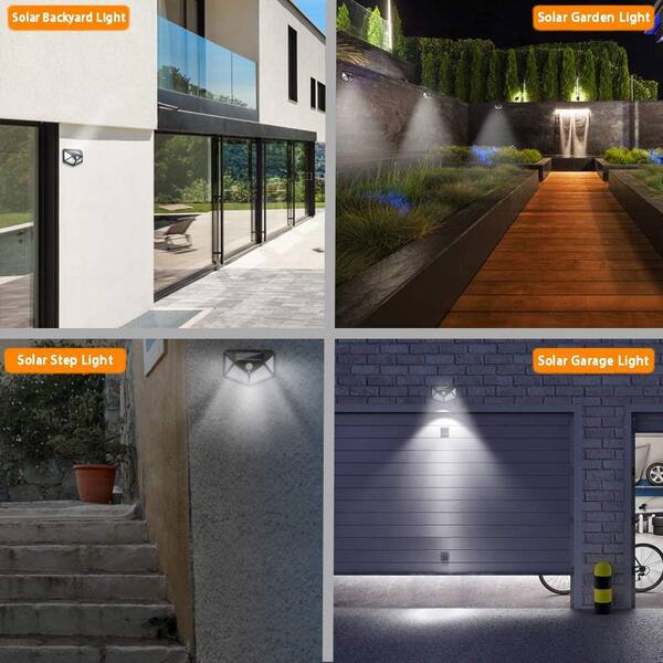 Outdoor Solar Lights Motion Sensor Activated Garden Back Yard Driveway 2 Pack 