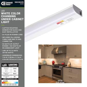Plug-In 36 inch Linkable LED  Undercabinet Light Task Under Counter Kitchen Lighting 3 Color Temperature Options