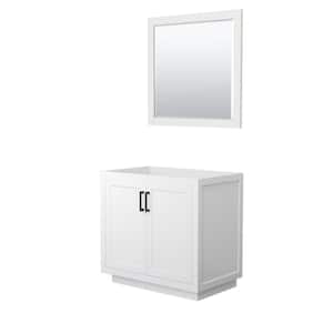 Miranda 35.25 in. W x 21.75 in. D Single Bath Vanity Cabinet Only with Mirror in White