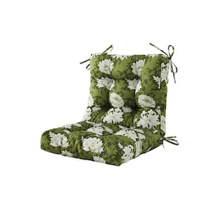 Seat/Back Outdoor Chair Cushion Tufted Replacement for Patio Furniture 20 in. x 20 in. x 4 in. 1 Count, Floral in Green