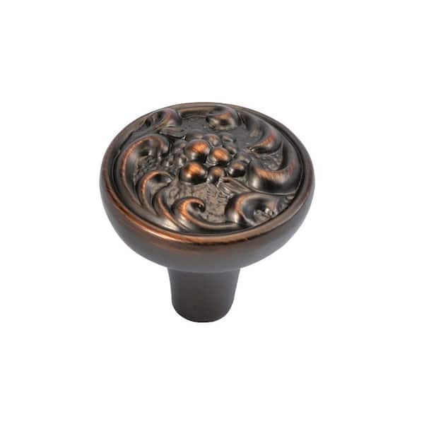 HICKORY HARDWARE Mayfair Collection Knob 1-1/4 in. Dia Refined Bronze Finish Modern Zinc Cabinet Knob (1-Pack)