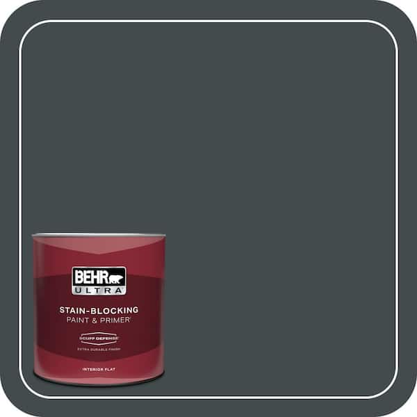 BEHR ULTRA 1 qt. #730F-7 Black Sable Extra Durable Flat Interior Paint & Primer