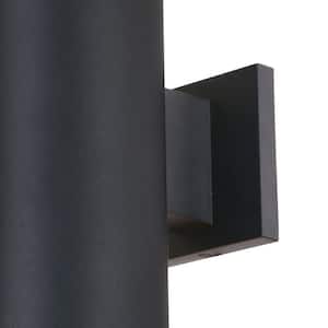 Chiasso Aluminum 2-Light Black Contemporary Outdoor Tube Wall Light