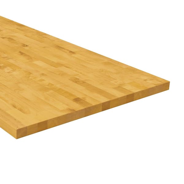5 ft. L x 30 in. D Unfinished Birch Butcher Block Desktop in Mango Stain with Eased Edge