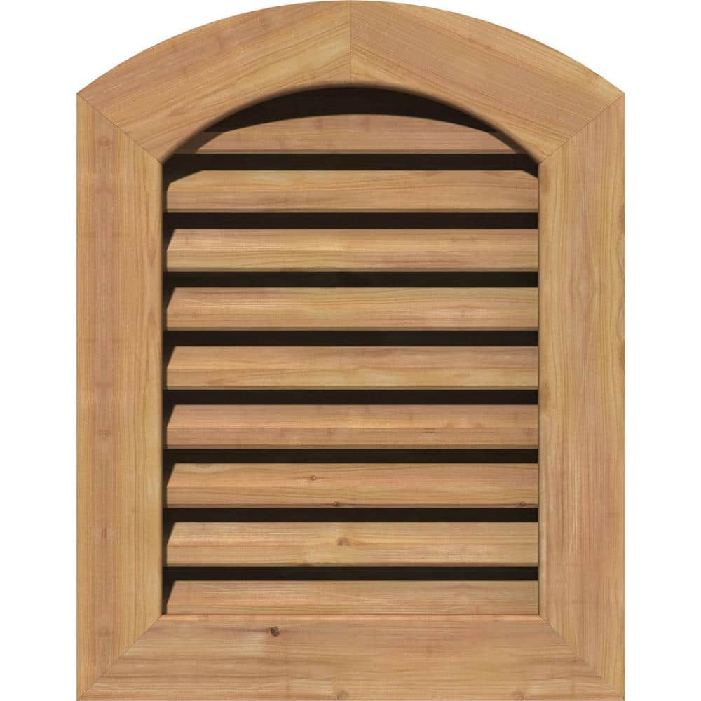 19 in. x 23 in. Round Top Unfinished Smooth Western Red Cedar Wood Paintable Gable Louver Vent price history on PriceWatchPro