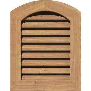 19 in. x 31 in. Round Top Unfinished Smooth Western Red Cedar Wood Paintable Gable Louver Vent