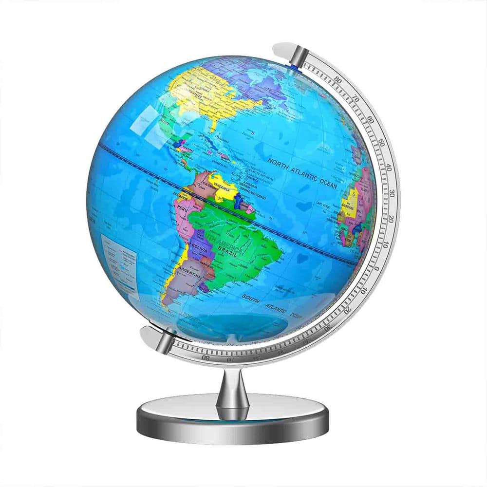 15 in. x 12 in. Illuminated World Globe TG-D804G - The Home Depot