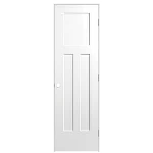 24 in. x 80 in. 3-Panel Winslow Left-Hand Hollow Core Ultra-Pure White Molded Composite Single Prehung Interior Door