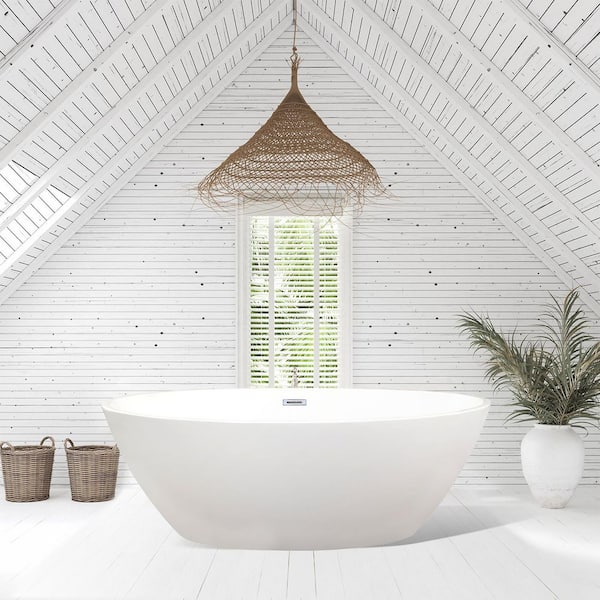 Jolie 69 in. Acrylic Flatbottom Non-Whirlpool Soaking Bathtub in White Jolie 69 in. Acrylic Flatbottom Non-Whirlpool Soaking Bathtub in White