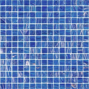 Celestial Glossy Azure Blue 12 in. x 12 in. Glass Mosaic Wall and Floor Tile (20 sq. ft./case) (20-pack)