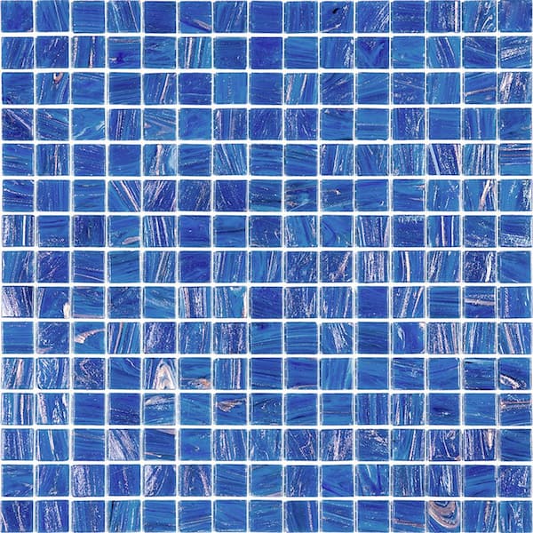 Celestial Glossy Azure Blue 12 in. x 12 in. Glass Mosaic Wall and Floor Tile (20 sq. ft./case) (20-pack)