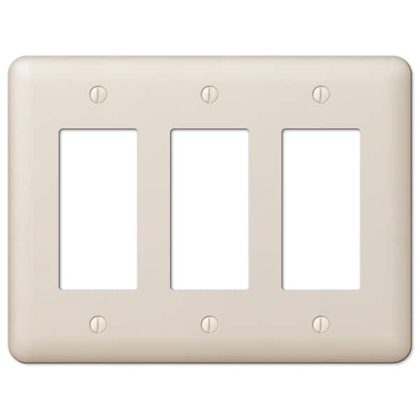 Amerelle Delan 3-Gang Satin Almond Decorator/Rocker Stamped Steel ...