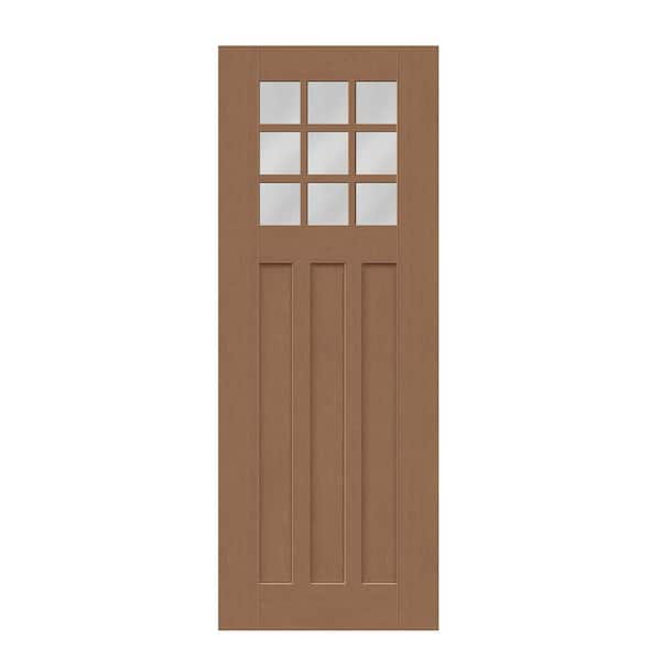 Regency 36 in. x 96 in. Universal Handing 1/4 9L-SDL Clear Glass Autumn Wheat Fiberglass Front Door Slab