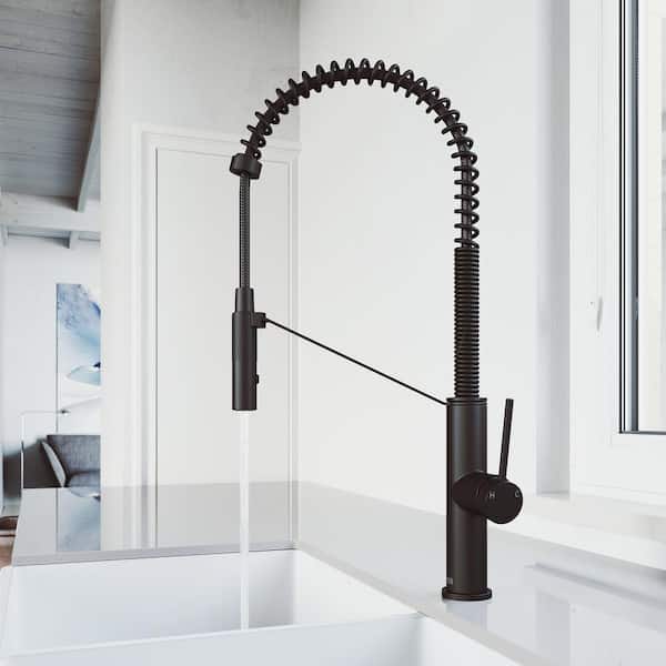 Livingston Single-Handle Pull-Down Sprayer Kitchen Faucet with Soap Dispenser in Matte Black Livingston Single-Handle Pull-Down Sprayer Kitchen Faucet with Soap Dispenser in Matte Black