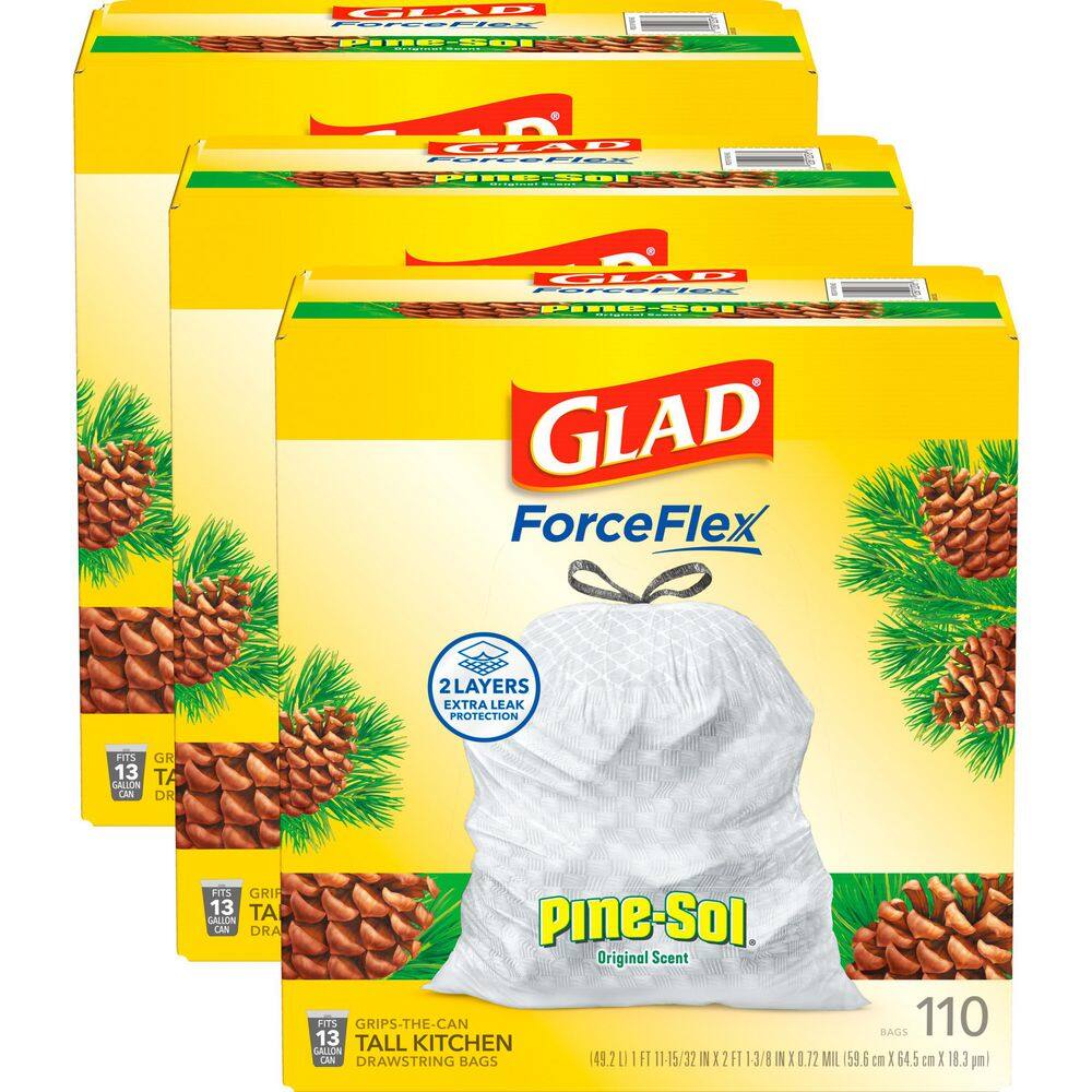 GTIN 012587223765 product image for ForceFlex DS White Pine Sol 13 gal. Trash Bags (110-Count) (3-Pack) | upcitemdb.com