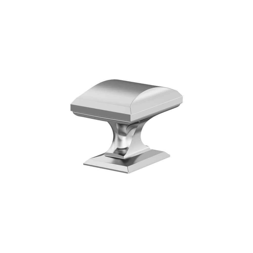 Polished Chrome Rectangular Cabinet Knob with Mounting Hardware