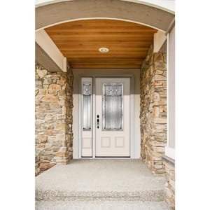 50 in. x 80 in. 3/4 Lite Mission Prairie Primed Steel Prehung Right-Hand Inswing Front Door with Left-Hand Sidelite