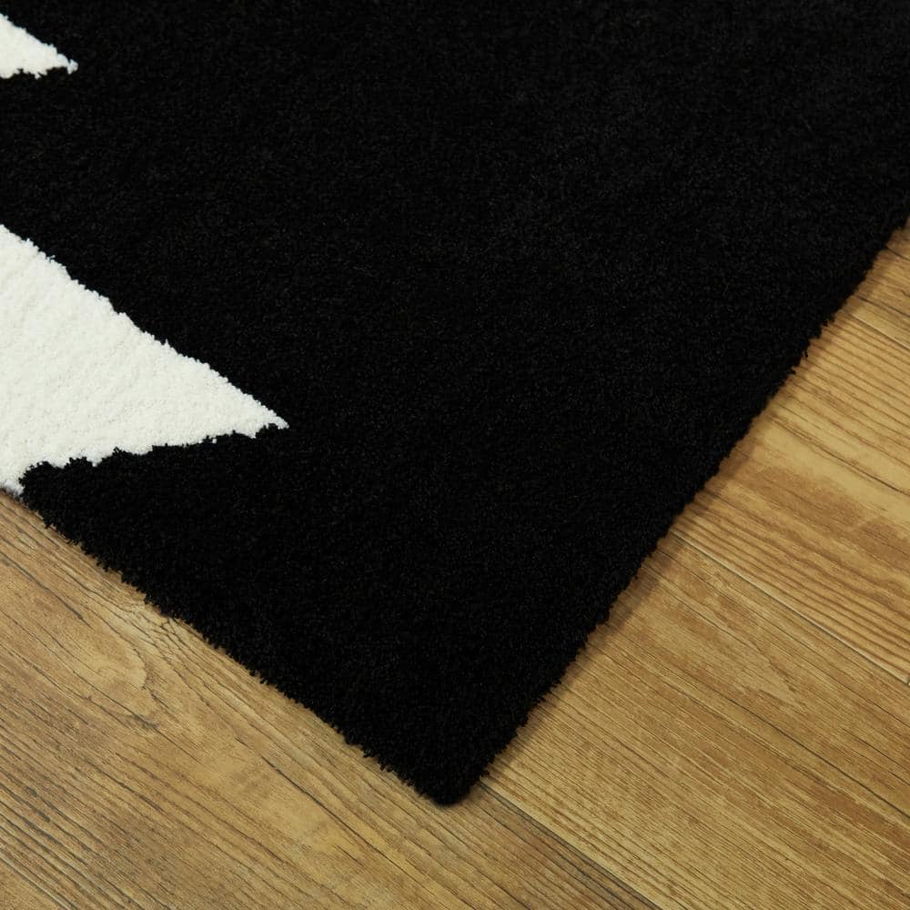 Nicholas Black 5' x 7' Rectangular Synthetic Area Rug