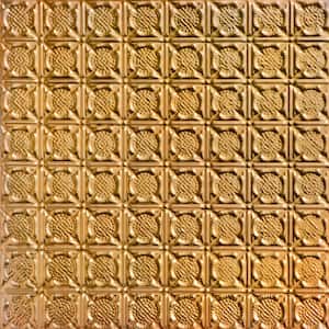 Chain Mail Lincoln Copper 2 ft. x 2 ft. Decorative Tin Style Lay-in Ceiling Tile (48 sq. ft./case)