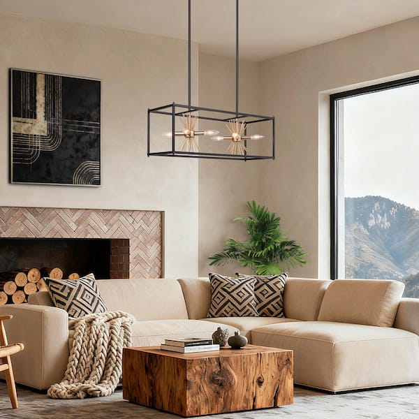 chandelier シェルフ Emeritpro 4-Light Gold Spray Painted Iron Cage Chandelier with E12