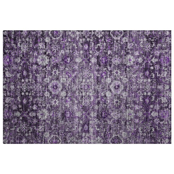 Dream Shag Premium Machine Washable Abstract ADS651 Purple 2 ft. x 3 ft. Accent Rug