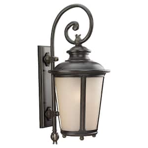 Cape May 1-Light Burled Iron Outdoor 29.75 in. Wall Lantern Sconce