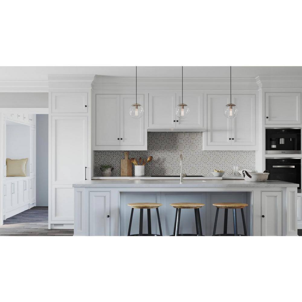 Atwell 8'' Brushed Nickel Glass Globe Pendant Light