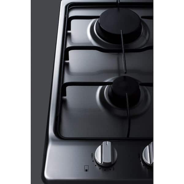 12 in. Gas Cooktop in Stainless Steel with 2 Burners
