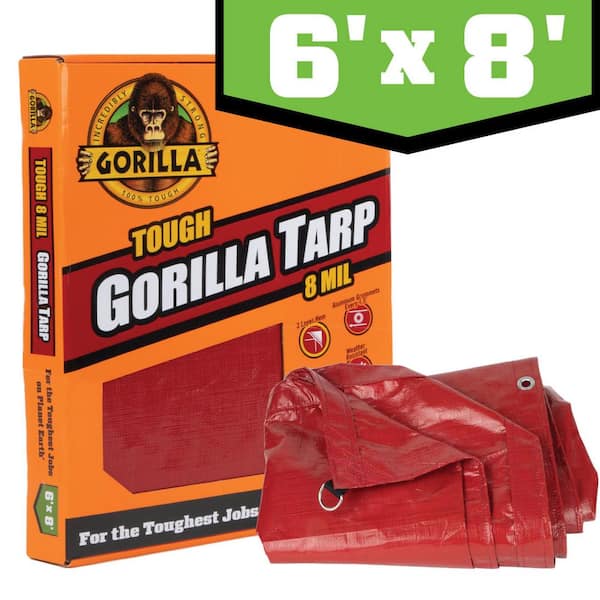 6 ft. W x 8 ft. L Dark Red General Purpose Medium Duty Tarp