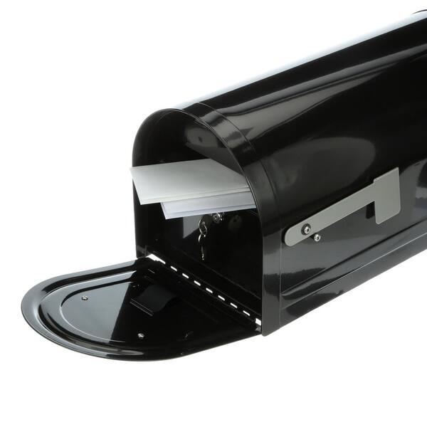 Reliant Large, Locking, Post Mount Mailbox, Black