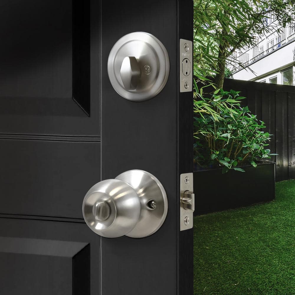 Matte Black Complete Entry Knob Set with Single Cylinder Deadbolt