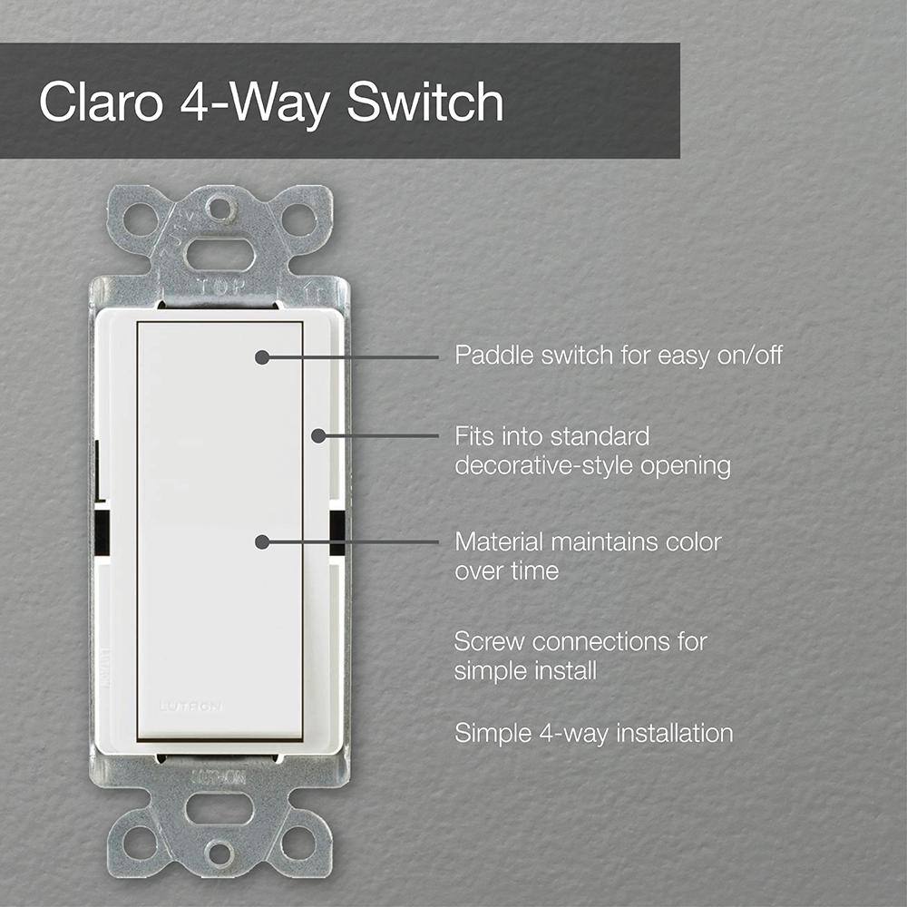 Midnight Black Thermoplastic 15-Amp 4-Way Rocker Switch