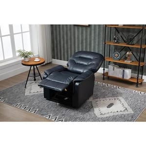 Blue Ergonomic Faux Leather Power Lift Elderly Recliner Chair with 8-Point Massage