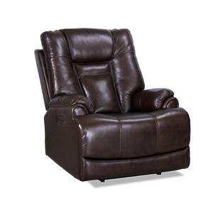 37.5" Width Turin Top Grain Leather Power Recliner Chair Zero Gravity Adjustable Headrest Extendable Footrest