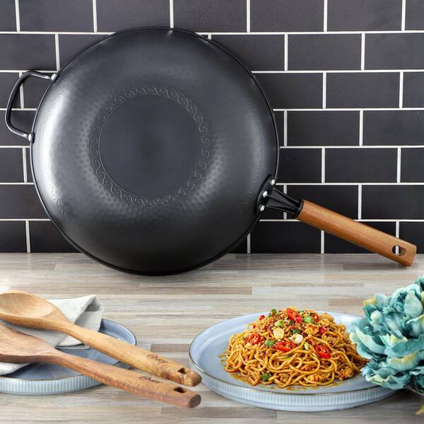 Oster 3 Piece 13.8 in. Nonstick Carbon Steel Wok Skillet and Tool