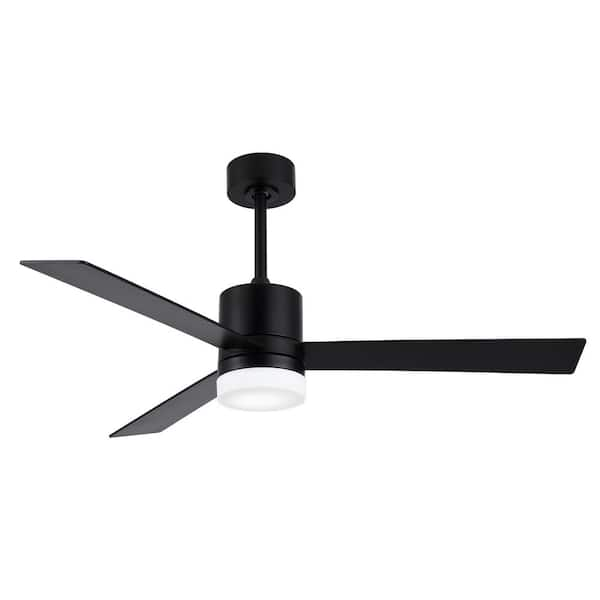 MLiAN 52 in. Indoor Black LED Ceiling Fan with Light Kit and Remote ...