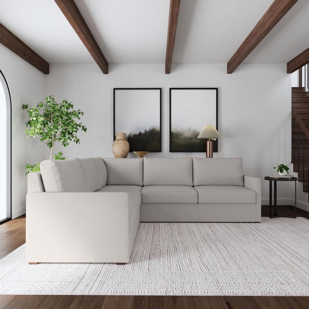 Taupe Fabric Five-Piece Modular Sectional Sofa