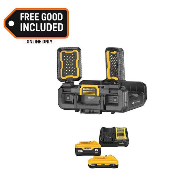 TOUGHSYSTEM 2.0 FLEX VOLT 20V/60V Cordless 4000 Lumen LED Adjustable Folding Panel Work Light with 5 Ah & 2 Ah Batteries
